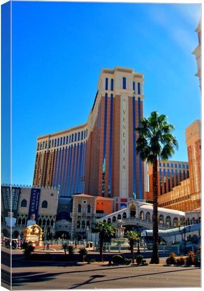 Sunlit Splendor: The Venetian Hotel, Las Vegas Canvas Print by Andy Evans Photos