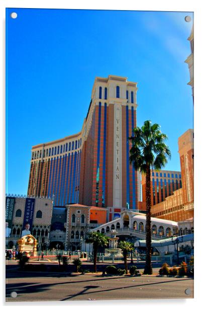 Sunlit Splendor: The Venetian Hotel, Las Vegas Acrylic by Andy Evans Photos
