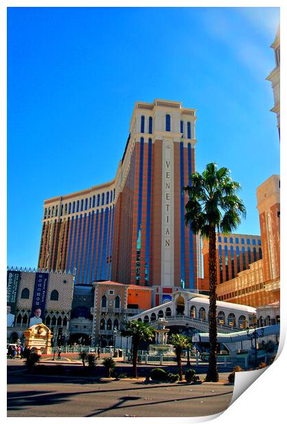 Sunlit Splendor: The Venetian Hotel, Las Vegas Print by Andy Evans Photos