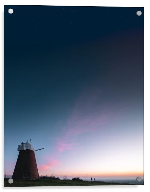 Windmill Sunset Acrylic by Mark Jones