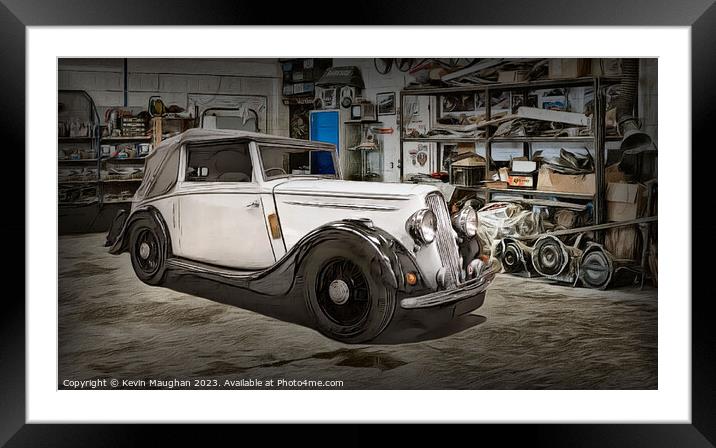 "Timeless Elegance: A Captivating 1936 Humber 12" Framed Mounted Print by Kevin Maughan