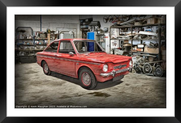"Timeless Elegance: A Vibrant Red Hillman Imp" Framed Mounted Print by Kevin Maughan