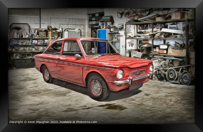 "Timeless Elegance: A Vibrant Red Hillman Imp" Framed Print by Kevin Maughan