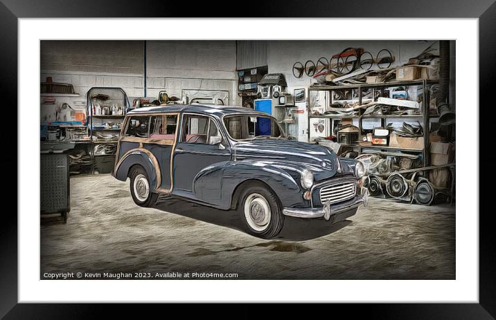 Vintage Charm in a Morris Minor Framed Mounted Print by Kevin Maughan