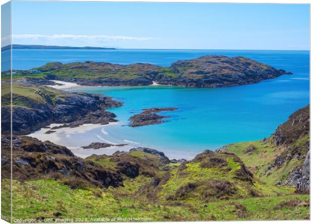 Achmelvich Beaches Assynt Highland Scotland Path t Canvas Print by OBT imaging
