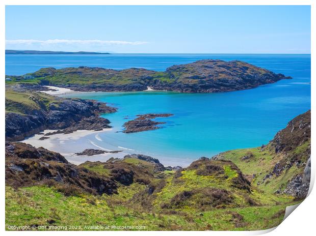 Achmelvich Beaches Assynt Highland Scotland Path t Print by OBT imaging