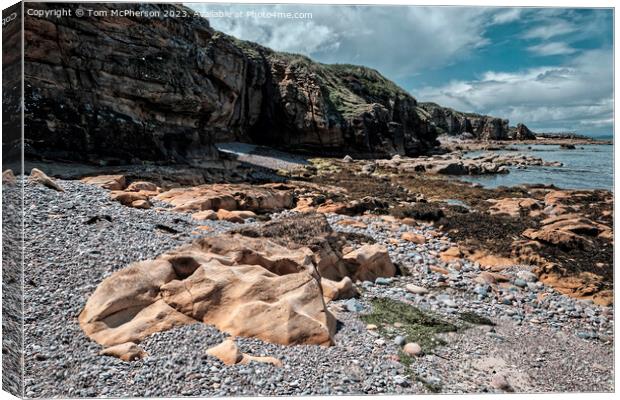 Rocky Beach on Moray Firth Canvas Print by Tom McPherson