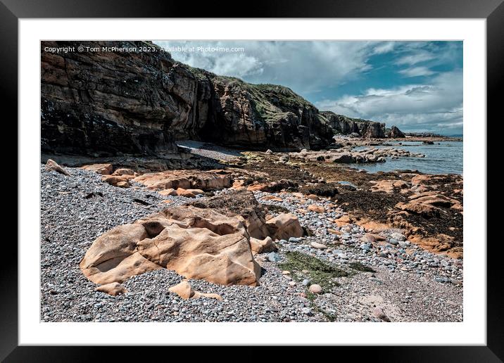 Rocky Beach on Moray Firth Framed Mounted Print by Tom McPherson
