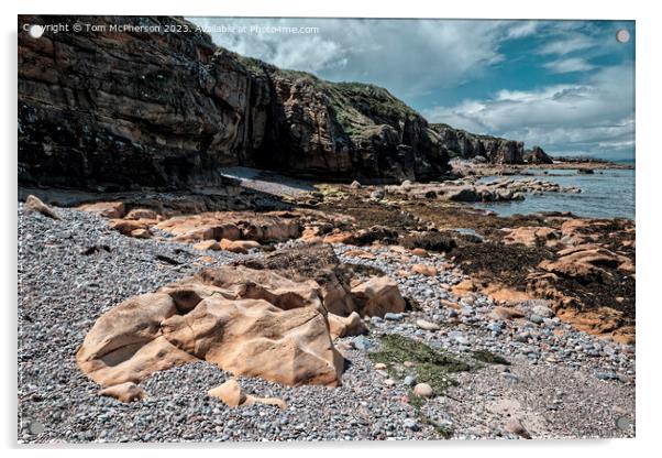 Rocky Beach on Moray Firth Acrylic by Tom McPherson