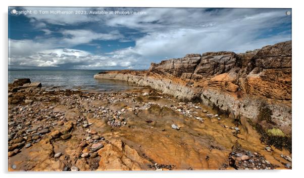 Rocky Crag at Collach Beach Acrylic by Tom McPherson