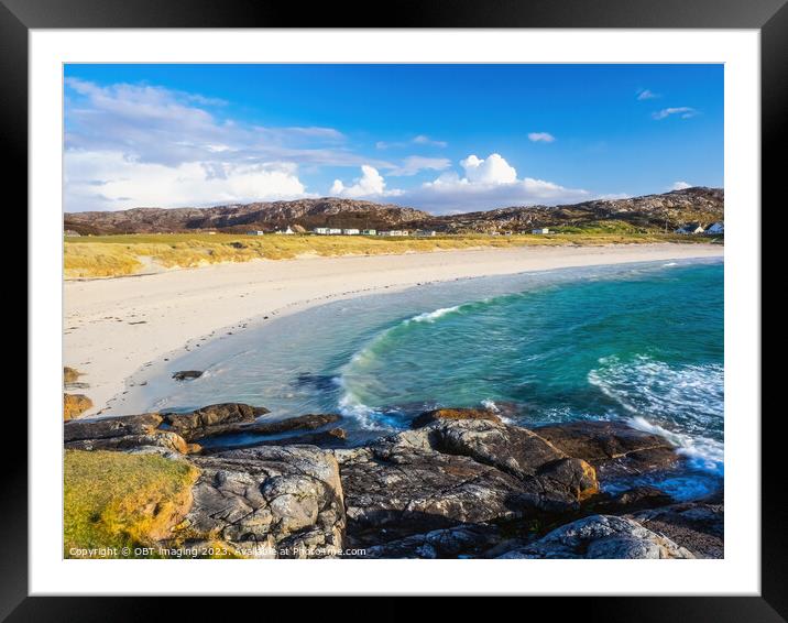 Achmelvich Bay Beach Evening Assynt Highland Scotland Framed Mounted Print by OBT imaging