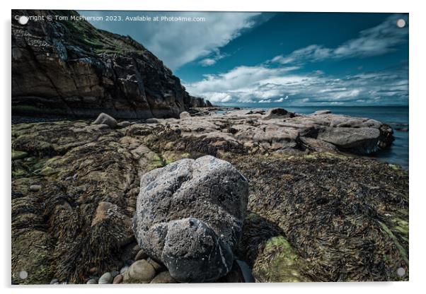 Moray Firth Seascape at Cummingston  Acrylic by Tom McPherson