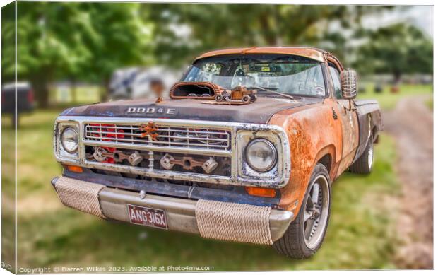 "Timeless Beauty: A Vintage Dodge  Canvas Print by Darren Wilkes