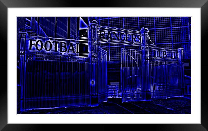 Ibrox stadium gates (Abstract) Framed Mounted Print by Allan Durward Photography