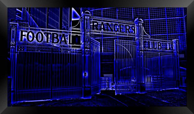 Ibrox stadium gates (Abstract) Framed Print by Allan Durward Photography