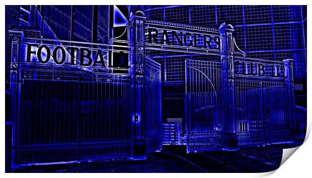 Ibrox stadium gates (Abstract) Print by Allan Durward Photography