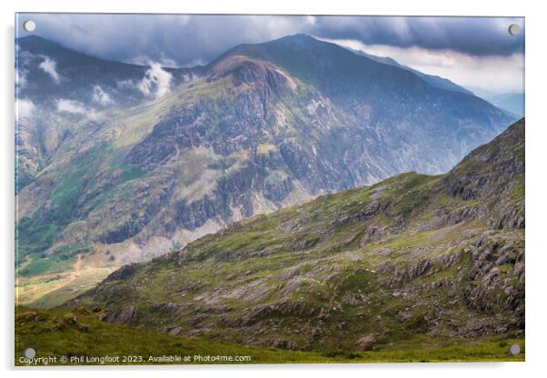 Snowdonia mountain range Wales  Acrylic by Phil Longfoot
