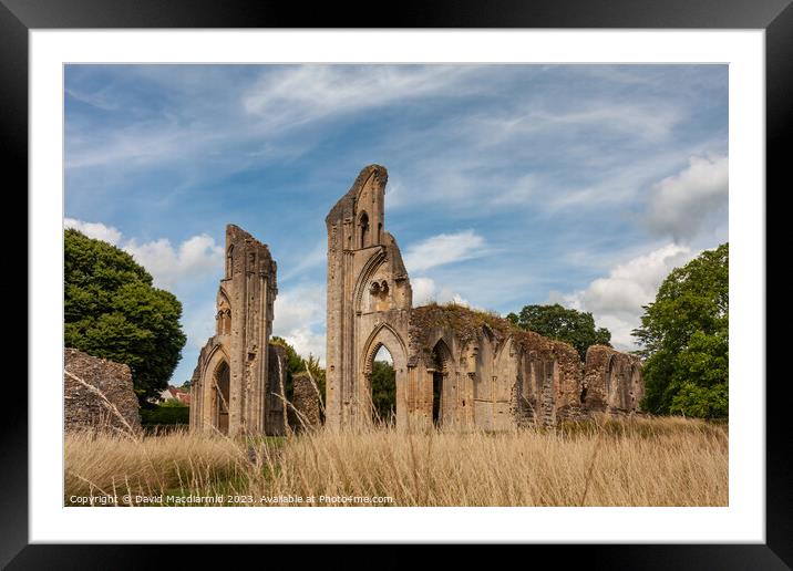 The spectacular ruins of Glastonbury Abbey Framed Mounted Print by David Macdiarmid