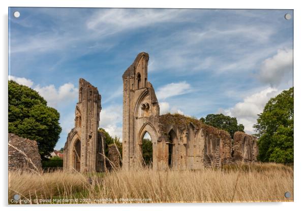 The spectacular ruins of Glastonbury Abbey Acrylic by David Macdiarmid