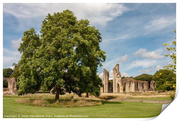 The spectacular ruins of Glastonbury Abbey Print by David Macdiarmid