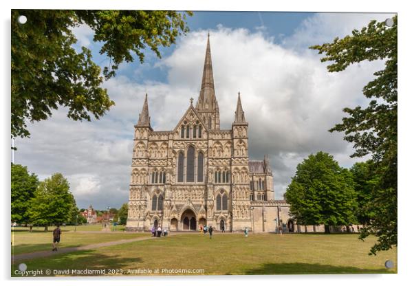 Salisbury Cathedral Acrylic by David Macdiarmid