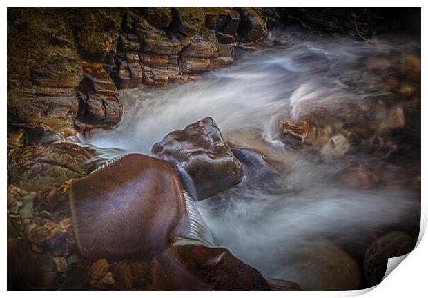 Smooth rocks and running water Print by Leighton Collins