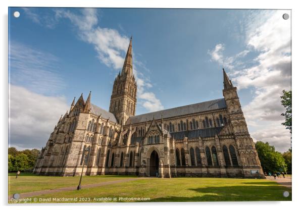 Salisbury Cathedral Acrylic by David Macdiarmid