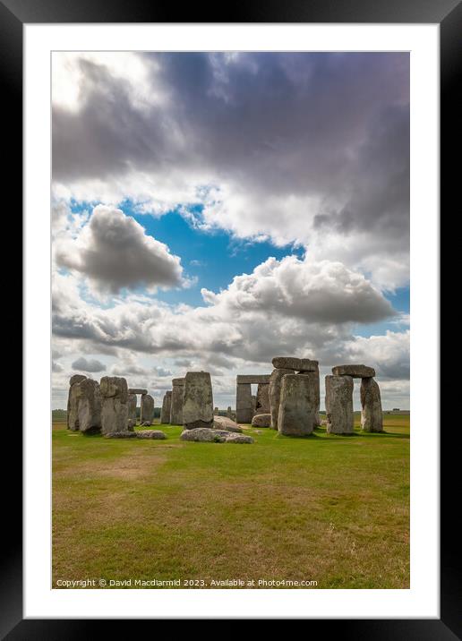 Stonehenge Framed Mounted Print by David Macdiarmid