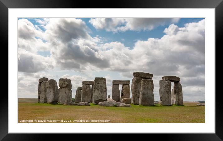 Stonehenge Panorama Framed Mounted Print by David Macdiarmid