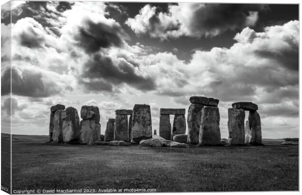Stonehenge Black & White Canvas Print by David Macdiarmid