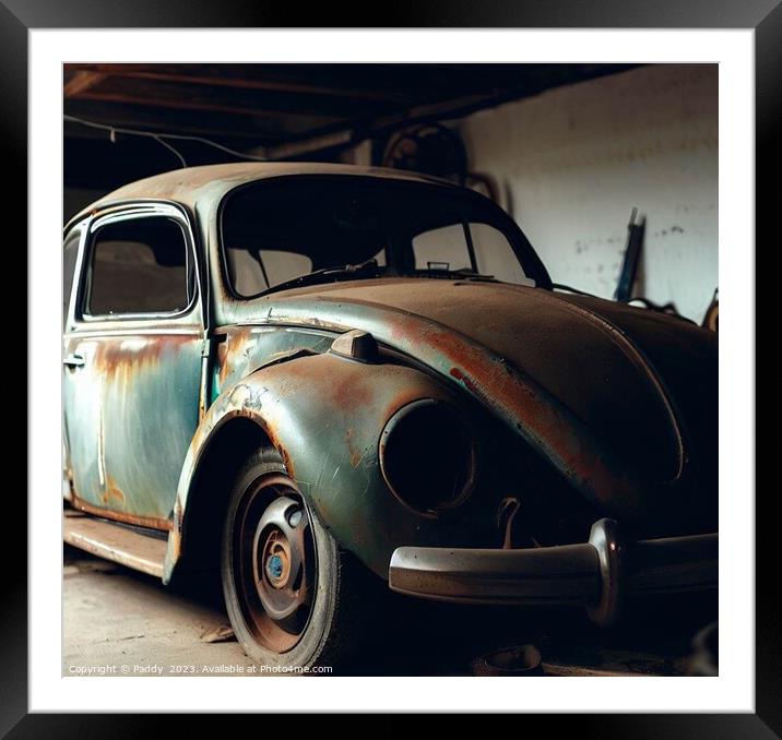 An old VW beetle  Framed Mounted Print by Paddy 