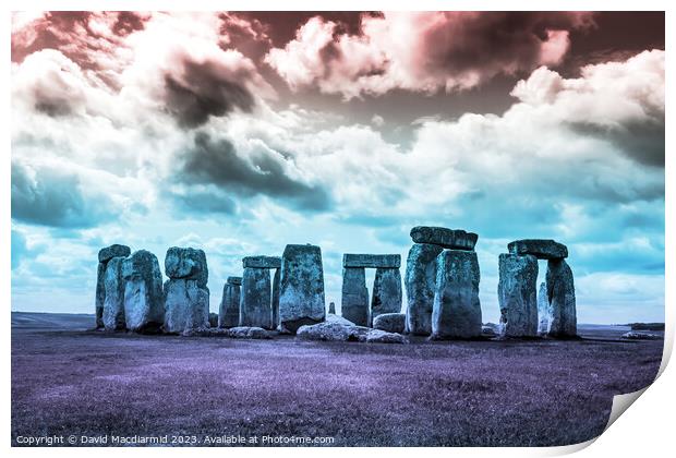 Stonehenge Abstract Colours Print by David Macdiarmid