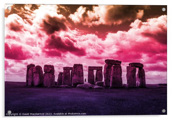 Stonehenge Abstract Colours Acrylic by David Macdiarmid