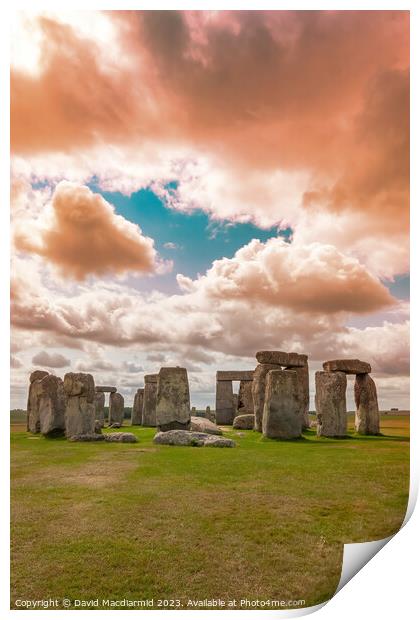 Stonehenge Abstract Colours Print by David Macdiarmid