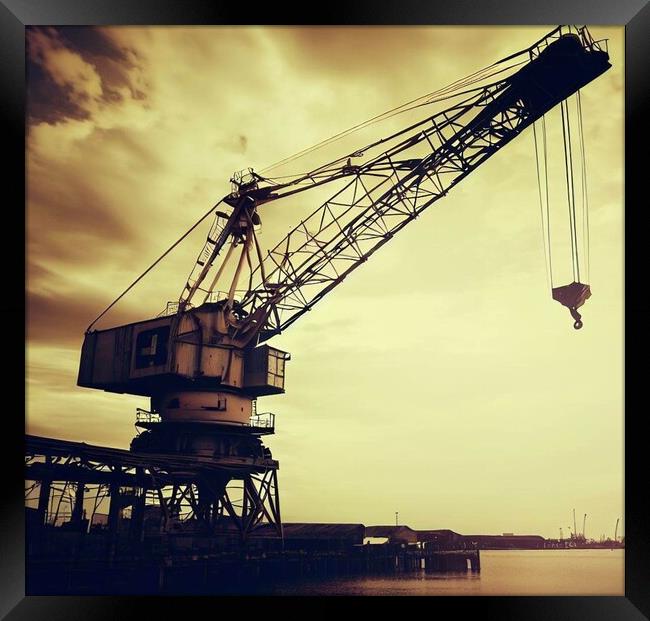 A old crane next to the docks  Framed Print by Paddy 