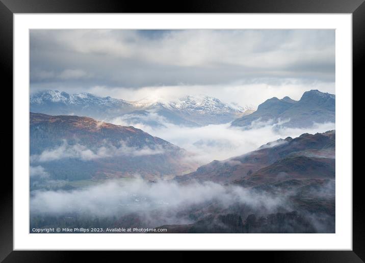 Langdale crossing Framed Mounted Print by Mike Phillips