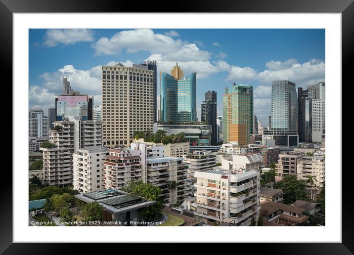 Bangkok Skyline  Framed Mounted Print by Kevin Hellon