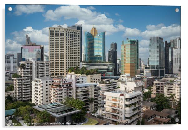 Bangkok Skyline  Acrylic by Kevin Hellon