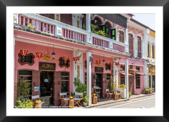 Sino Portuguese architecture shophouses Framed Mounted Print by Kevin Hellon