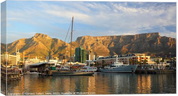 Table Mountain from the Waterfront, Cape Town, South Africa Canvas Print by Geraint Tellem ARPS