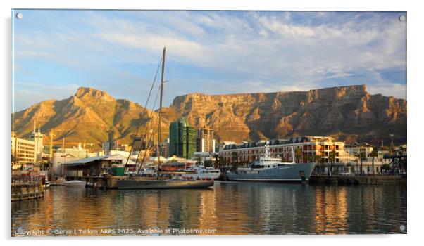 Table Mountain from the Waterfront, Cape Town, South Africa Acrylic by Geraint Tellem ARPS