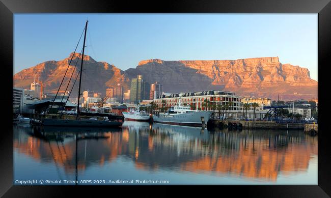 Table Mountain from the Waterfront, Cape Town, South Africa Framed Print by Geraint Tellem ARPS
