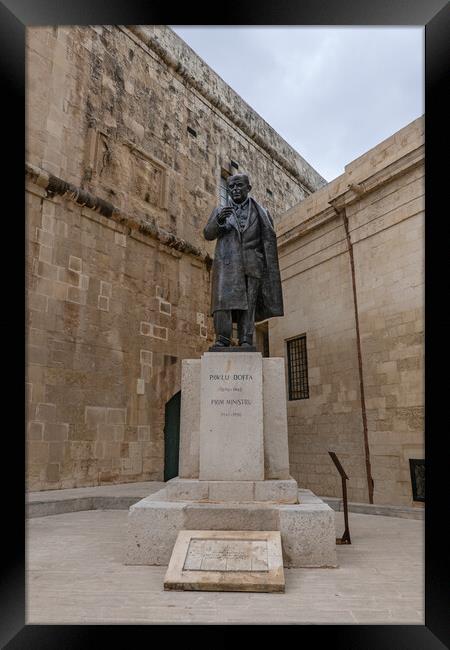 Statue of Pawlu Boffa in Valletta Framed Print by Artur Bogacki