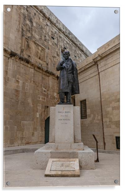 Statue of Pawlu Boffa in Valletta Acrylic by Artur Bogacki
