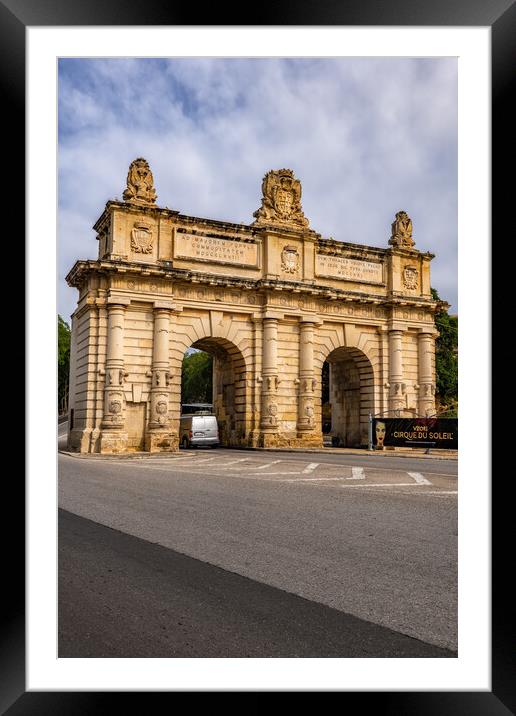 Portes des Bombes Gate in Malta Framed Mounted Print by Artur Bogacki