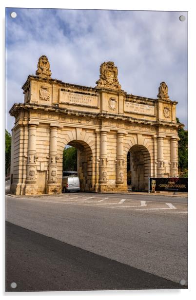 Portes des Bombes Gate in Malta Acrylic by Artur Bogacki