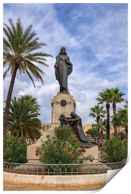 Christ the King Monument in Malta Print by Artur Bogacki