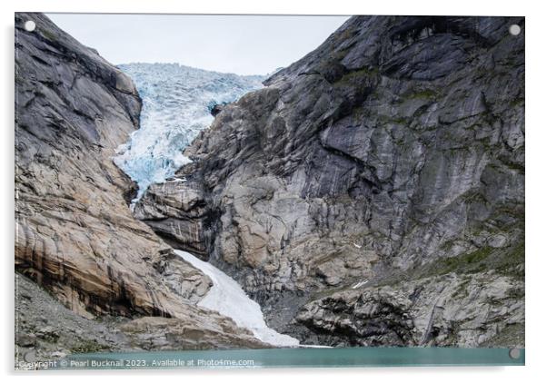 Briksdal Glacier Jostedalsbreen Norway Acrylic by Pearl Bucknall