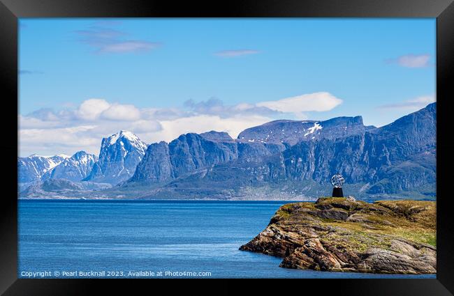 Arctic Circle Monument Norway Framed Print by Pearl Bucknall