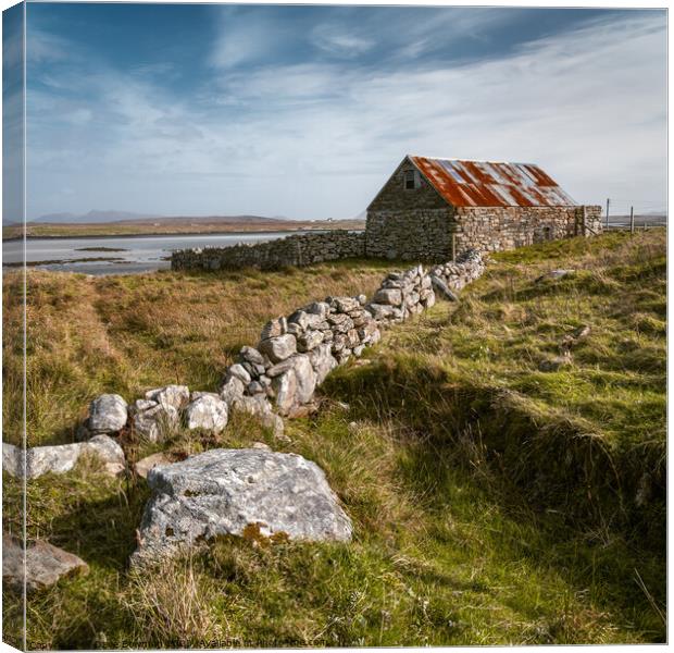 Baleshare Barn Canvas Print by Dave Bowman